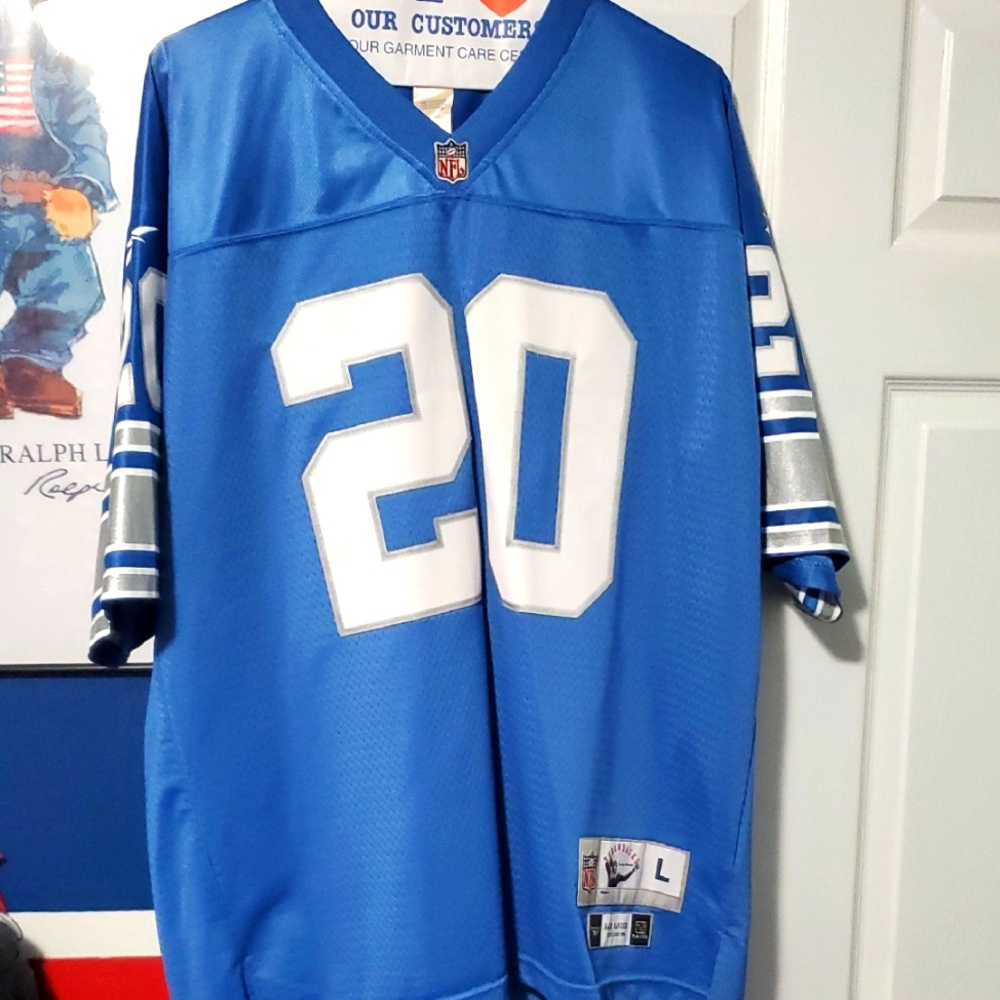 Preowned Authentic Reebok Blue NFL Barry Sanders Jersey